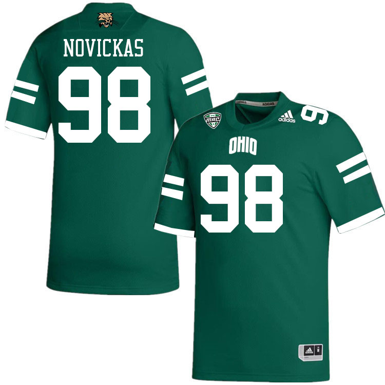 Ohio Bobcats #98 Danny Novickas College Football Jerseys Stitched-Green